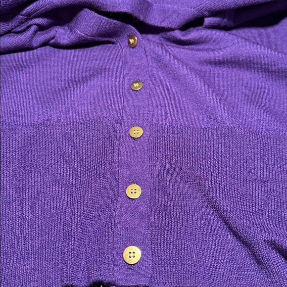 J. Crew Women's Vibrant Royal Purple Cropped Cardigan Merino Wool xs - Picture 4 of 5